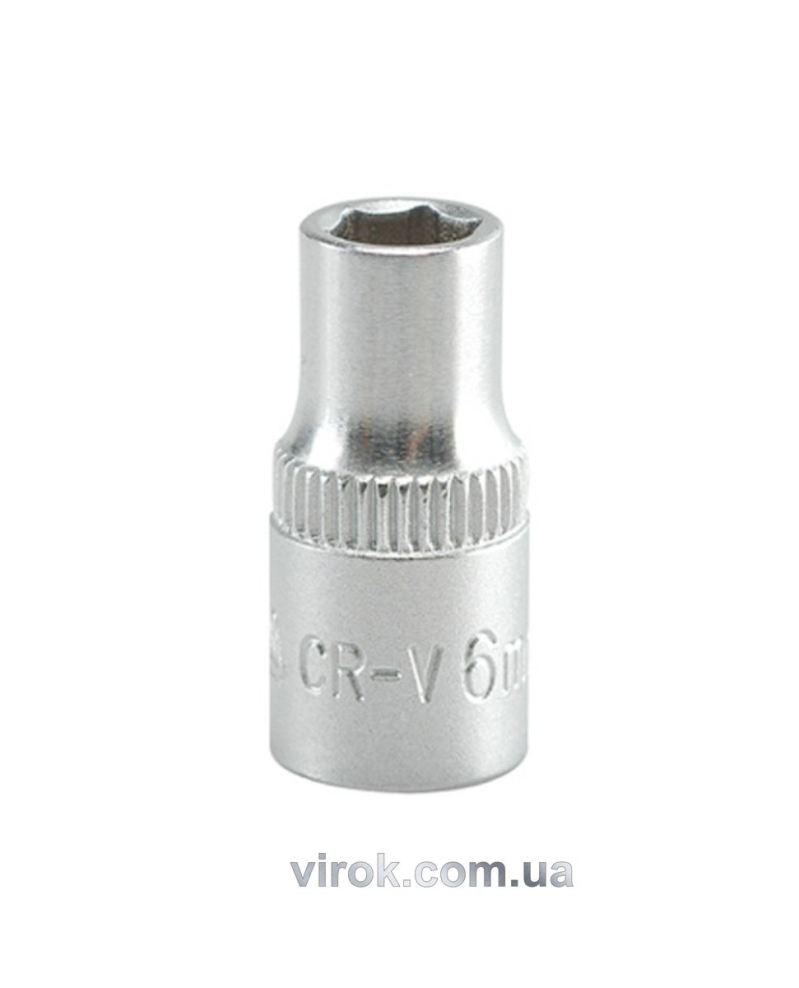 Головка торцева 6-гранна YATO : квадрат 1/4", М= 6 мм, L= 25 мм [24/240/400]