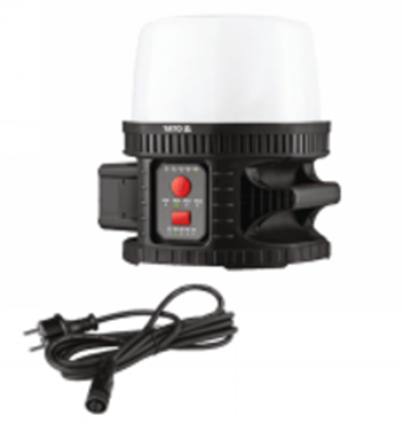 Світильник SMD-діодний, переносний YATO акумуляторний 18В, зона- 360°, 3 режим- 2500/ 5000/ 10000 Lm