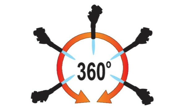 Горелка газовая YATO : цанговое соединение. PIEZO. 360°. до 2 кВт. t= 1300 ºC (EN417) (YT-36712)