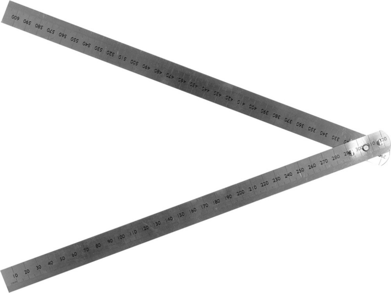 Лінійка складана з нержавіючої сталі VOREL, l= 600 мм, 2 секції по 300 мм (DW)