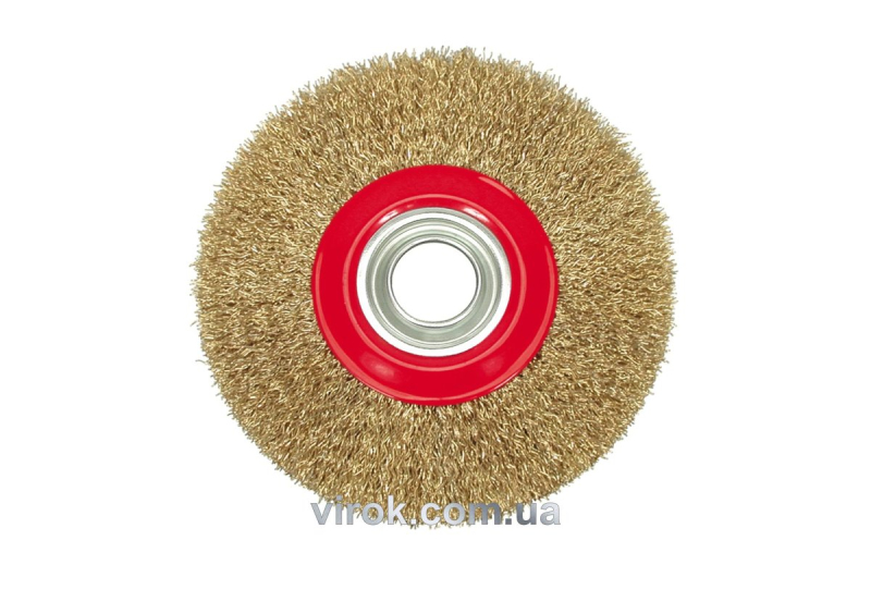 Щітка - крацовка для точильного станка VOREL латунна. сталь, Ø-200мм