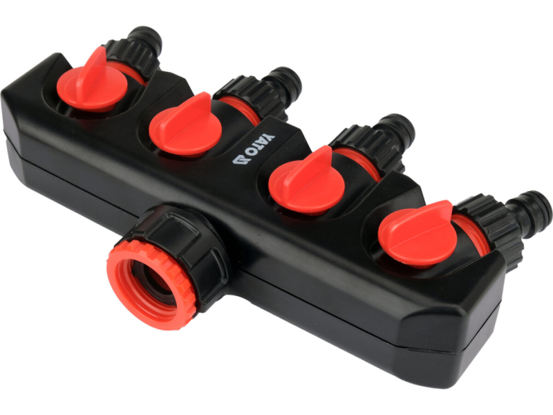 Розгалужувач швидкоз'єднувальний з клапанамми YATO з 1 канала Ø= 1" до 4 каналів Ø= 3/4" ABS-пластик