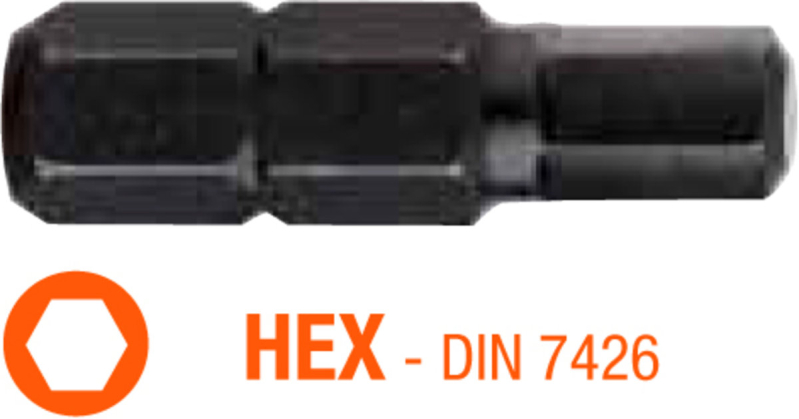 Насадка викруткова USH Industry : HEX SW 5 x 25 мм шестигранна, Уп. 10 шт.