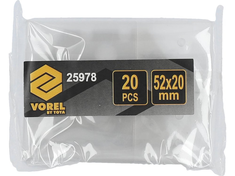 Лезвия запасные трапециевидные 52×20 мм VOREL 25978, 20 шт