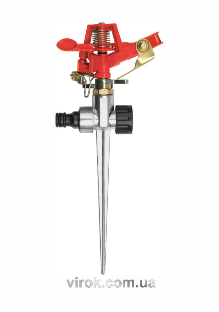 Зрошувач імпульсний 6-режимний YATO на кілку, до шлангу 1/2", межа дії- 24 м, ABS-пластик +цинк [48]