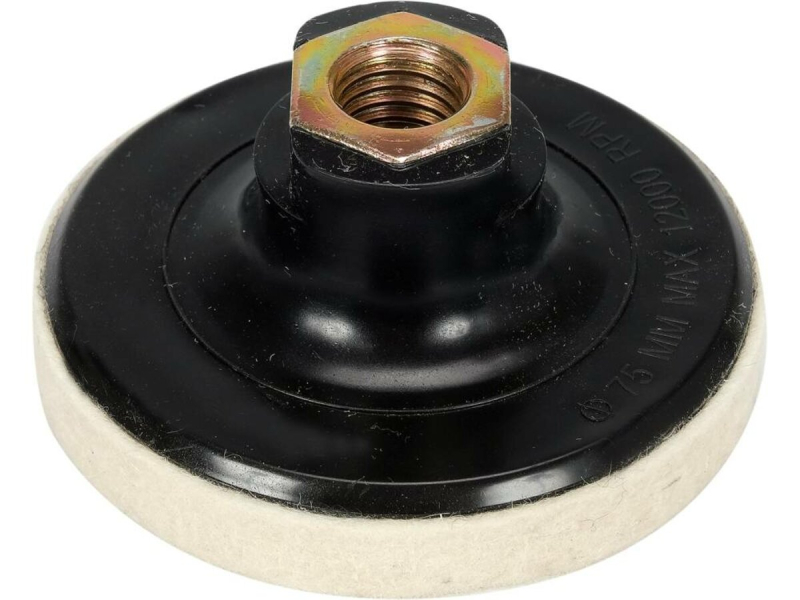 Диск з войлоком для полірування YATO Ø= 75 мм, h= 10 мм, різьбове кріплення М14 [200]