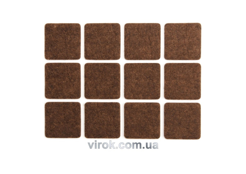 Протектор самоклеючий повстяний VOREL, 28х28мм, набір 12шт. [60/720]