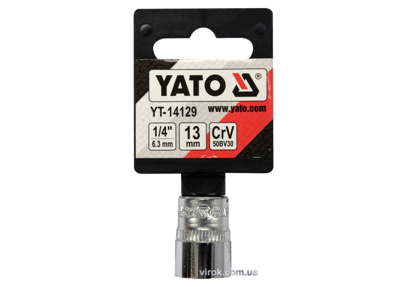 Головка торцева 6-гранна YATO : квадрат 1/4", М13, CrV