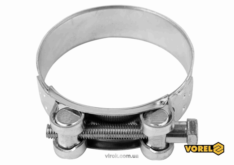 Хомут сталевий, з гвинтовим затискачем GBS W1 VOREL : Ø= 86-91/ 24 мм, оцинкований [100]