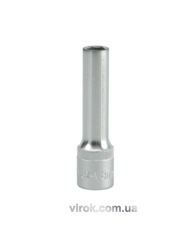 Головка торцева 6-гранна YATO : подовжена, квадрат 3/8", М= 8 мм, L= 63 мм [24/48/96]