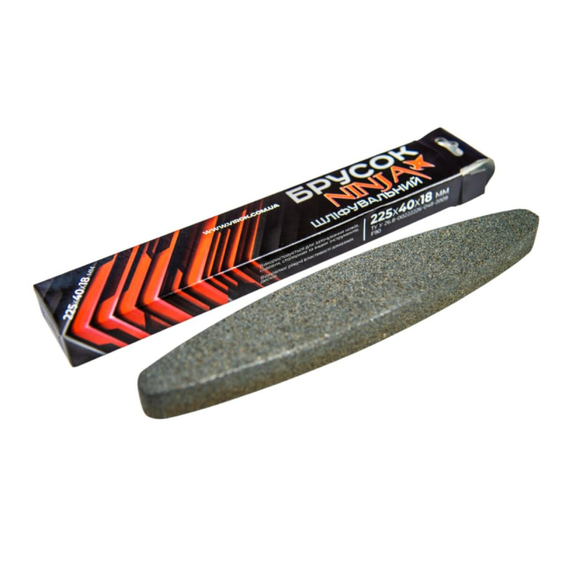 Брусок шліфувальний овальний "човник" NINJA 225х40х18 мм , 14А