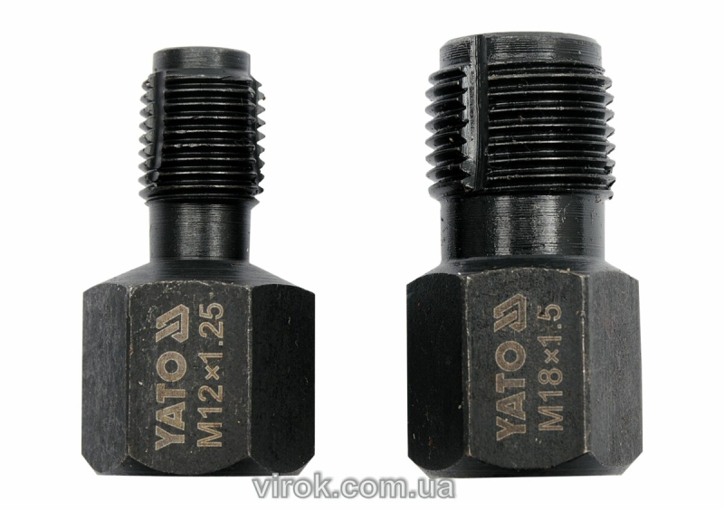 Мітчики для ремонту різьби лямбда-зонду YATO, M12x1,25 і M18x1,5 з 6-гран. приводом, 2 шт.