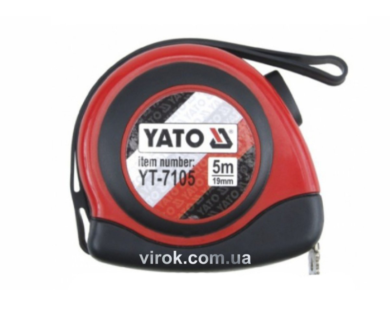 Рулетка YATO : L= 5 м х 19 мм. з нейлоновим покриттям, магнітним наконечником