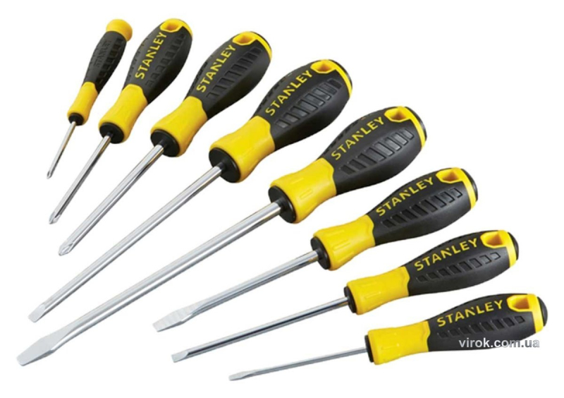 Набір викруток STANLEY "Essential" : (PH0,1,2/SL3,4,5.5,6.5,8) [8 Шт.]