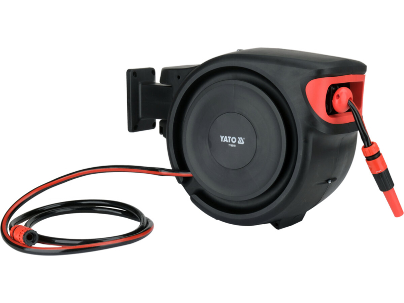 Шланг водяний Ø= 1/2" YATO l= 25 м з самозмотувальною котушкою і прямим зрошувачем