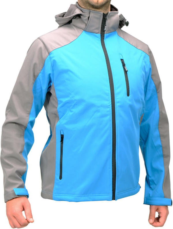 Куртка рабочая SOFTSHELL с прикреплённым капюшоном YATO разм S, сине-серый, 3 кармана, 96% полиэс и 4% (YT-79560)