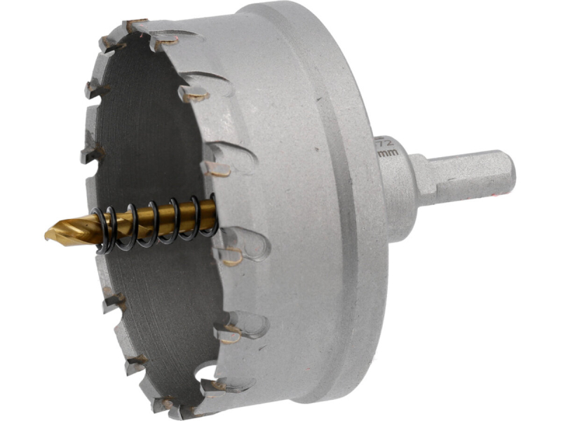 Свердло коронка по металу TCT YATO: Ø80 x 103 мм, товщ. до 25мм, з напрямним, 6-гран. хвост 3/8"