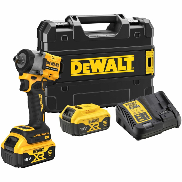 Гайкокрут аккумуляторный безщеточный ударный DeWALT 18 В XR Li-lon 1/2" 610 Нм 2 АКБ 5 Агод + ЗП кейс