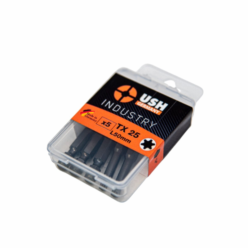 Насадка викруткова USH Industry "тонке жало" TORX T25 x 50 мм подовжена, Уп. 5 шт.