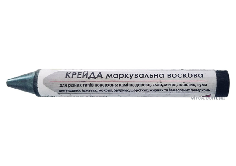 Крейда маркувальна VIROK : чорна, 13x120 мм. воскова для різних поверхонь. УП 12 шт.