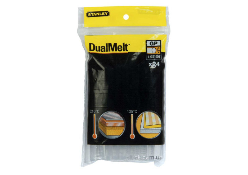 Стержні клейові STANLEY "DualTemp" : Ø=7 мм, L=100 мм, уп. 24 шт.