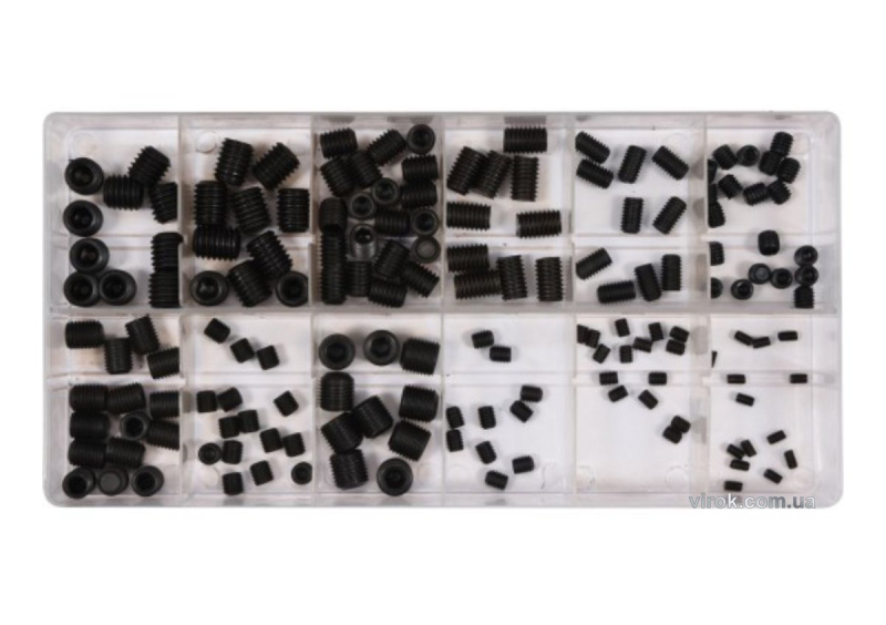 Гвинти під шестигранний шліц 3-10 мм YATO; наб. 160 шт.