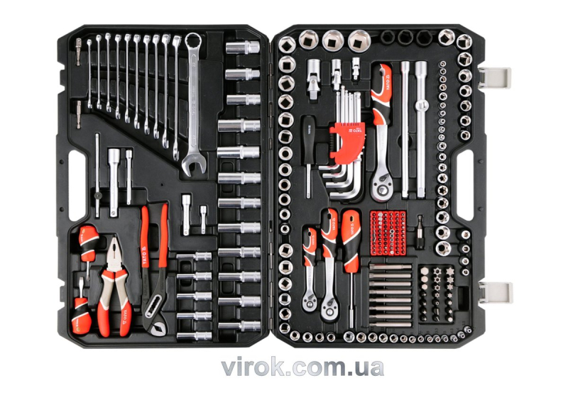 Набір головок торцевих YATO : квадрат 1/2", 3/8", 1/4" з інстр-ми, насадки викруткові. 225 шт.[2]