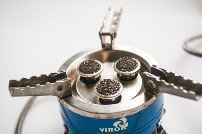 Плита газова туристична VIROK 3 кофорки+шланг з різьбовим (7/16) з'єднанням