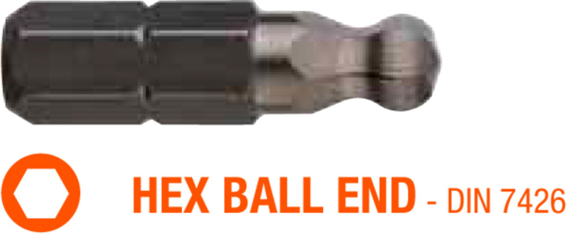 Насадка викруткова USH Industry BallEND HEX SW 4K x 25 мм, Уп. 5 шт.