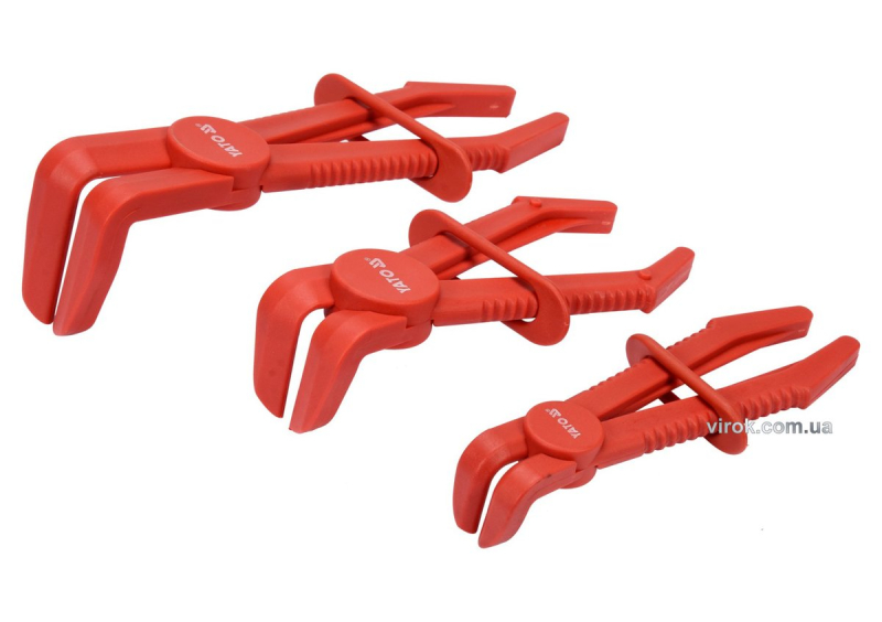 Затискачі для шлангів і патрубків YATO з фіксаторами, діаметрами до 13/17/32 мм, набір, 3 шт. [5/15]