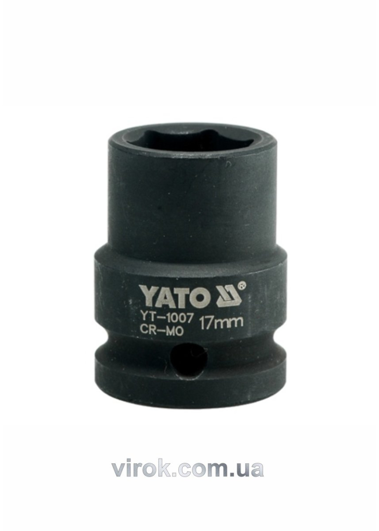 Головка торцева ударна 6-гранна YATO : квадрат 1/2", М= 17 мм, L= 39 мм [40/160]