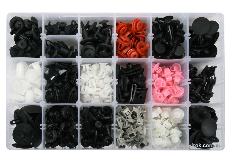 Шпинки для автосалоної обшивки TOYOTA/LEXUS YATO, різні, 18 типорозмірів, 360 шт. [20/320]