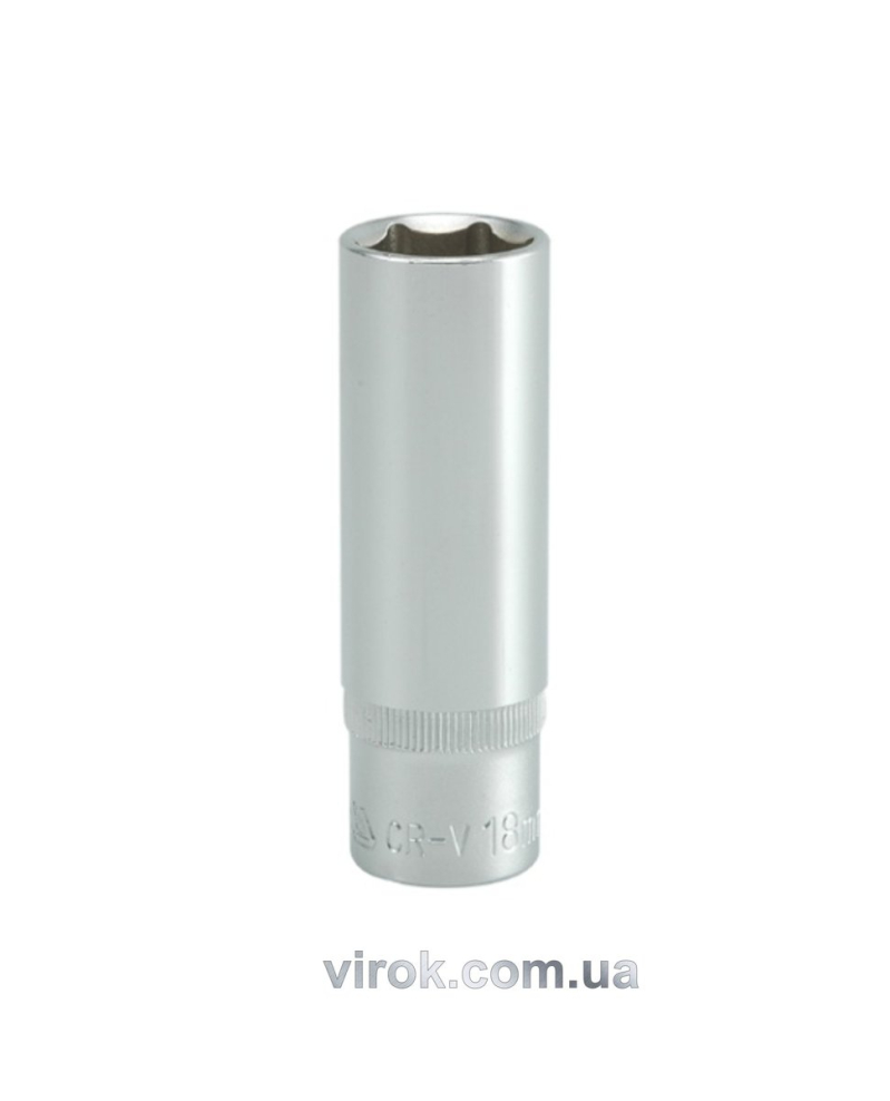 Головка торцева 6-гранна YATO : подовжена, квадрат 1/2", М= 18 мм, L= 76 мм