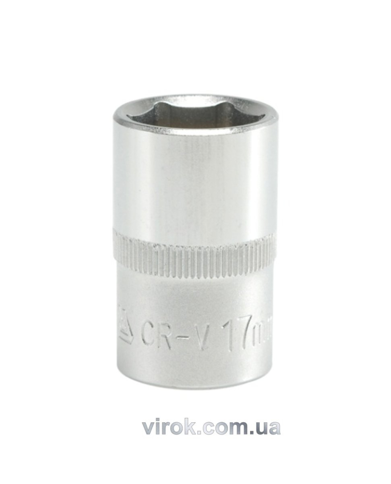 Головка торцева 6-гранна YATO : квадрат 1/2", М= 17 мм, L= 38 мм [12/120/240]