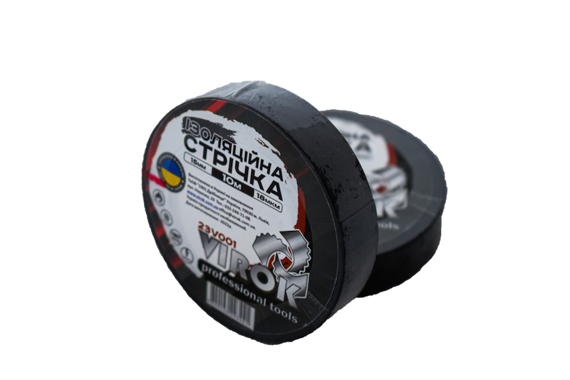 Стрічка ізоляційна VIROK : 15 мм х 10 м x 0,18 мм ЧОРНА