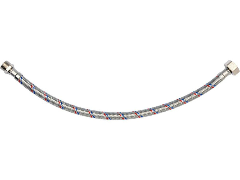 Шланг водопровідний з опліткою з нерж сталі FALA l= 400 мм, Ø= 8/12, з'єднання F-1/2" х M-3/8" 1 МПа