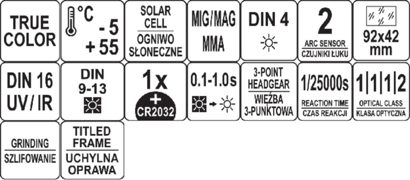 Маска електро-зварювальника з автозатемнен STHOR TRUE COLOR