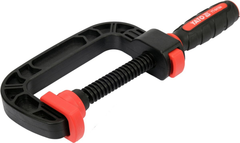 Струбцина з гвинтовим затискачем з нейлона YATO, тип "С", 75 мм, глиб.- 70 мм [12/48]