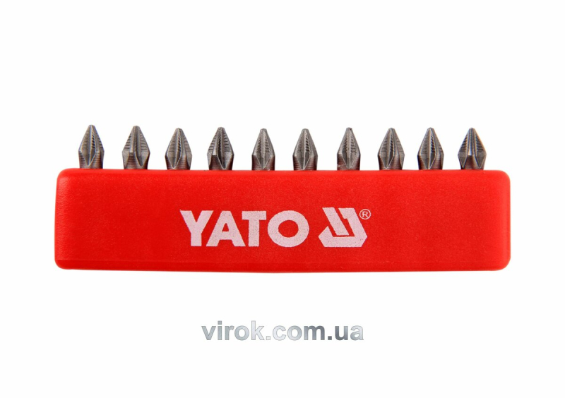 Набір насадок викруткових YATO : "Philips" PН1 x 25 мм. HEX 1/4" 10 шт. [25/200]
