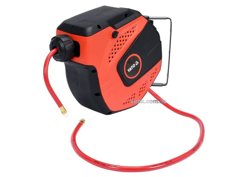 Шланг пневматичний ПВХ на котушці YATO з швидкоз'єдн. наконеч-ми 1/4", Ø=8мм, тиск- 20Bar, l=10м [4]