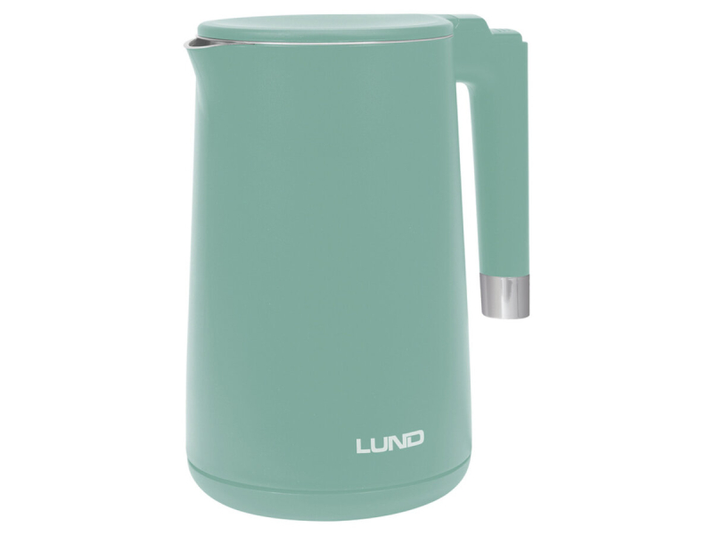 Електрочайник з термостатом з нержавіючої сталі LUND 1,5 л бірюзовий, 2200 Вт, живл від мережі 230 В