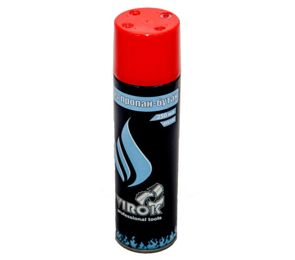 Баллон газовый для зажигалок VIROK 150g/250ml. 1-разовый (4 переходника на крышке) (44V150)
