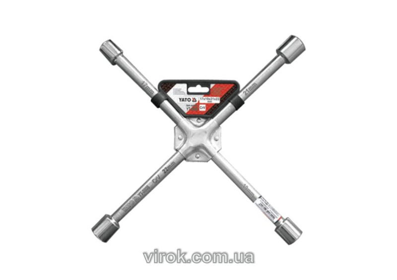 Ключ для коліс хрестоподібний YATO 17х19х21х22 мм зміцнений [10/360]