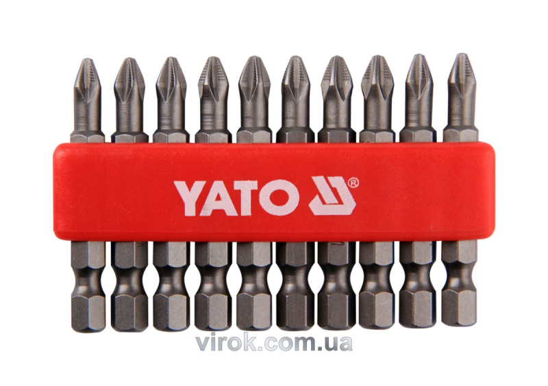 Насадка викруткова YATO : "Philips" PН2 x 50 мм. HEX 1/4". 10 (Уп/Шт.) [25/200]