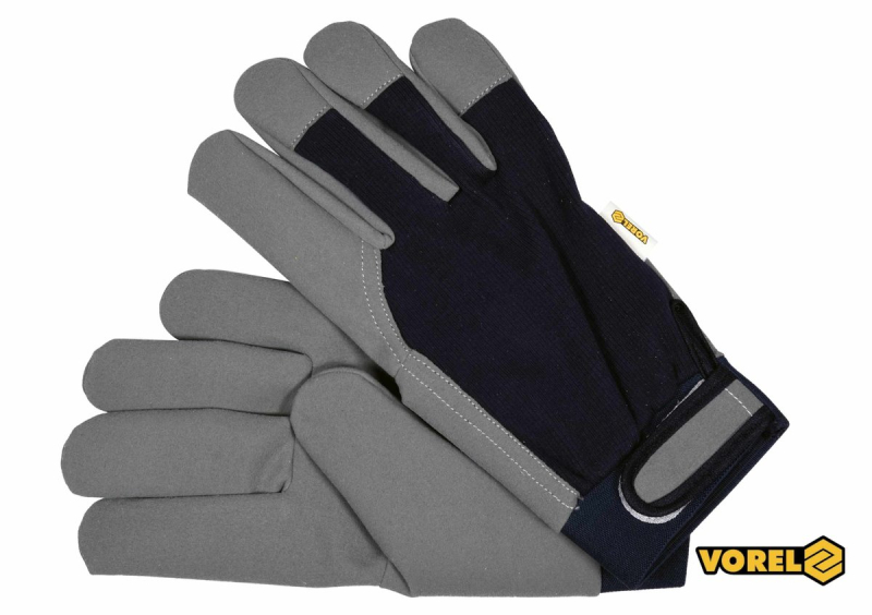 Рукавиці робочі VOREL : бавовна + екошкіра, розмір 10 [10/120]