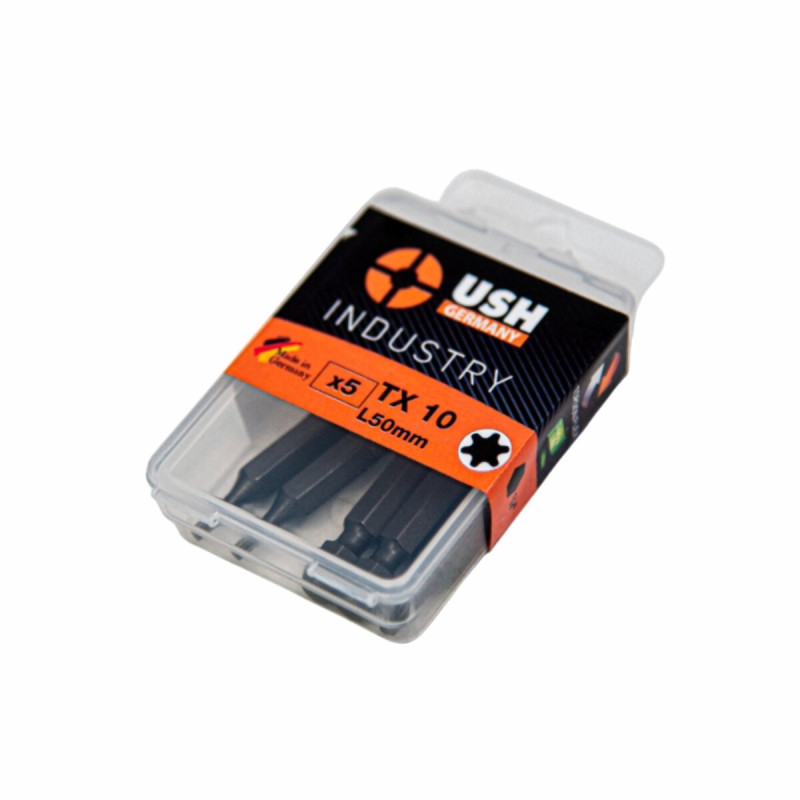 Насадка викруткова USH Industry TORX T10 x 50 мм подовжена Torsion Уп. 5 шт.