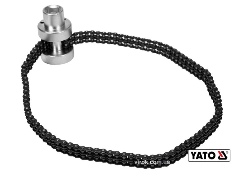 Ключ до оливного фільтру ланцюговий YATO : квадрат- 1/2", Ø=75-170 мм, Cr-V