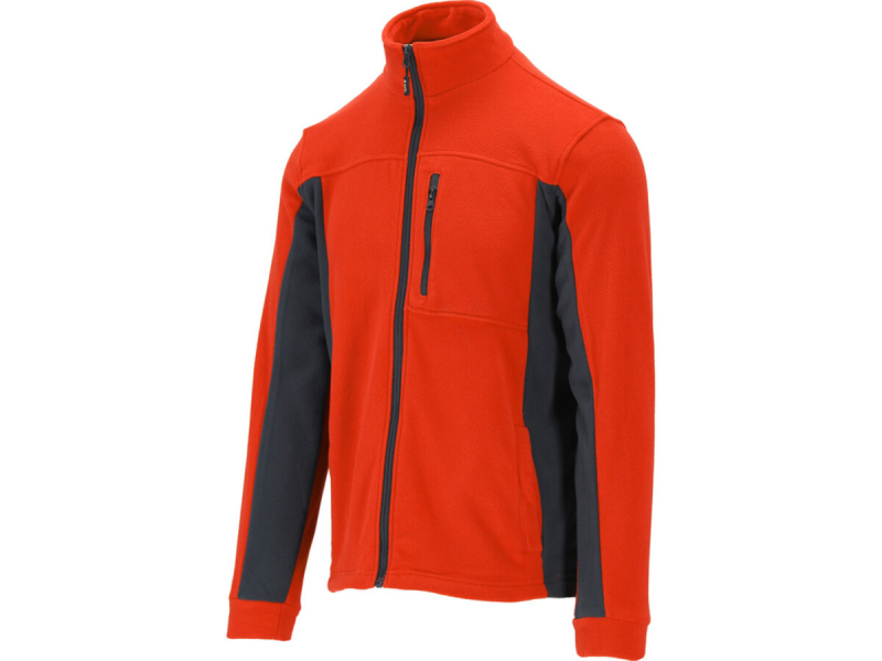 Кофта флісова утеплена робоча з поліестеру YATO розмір XXXL, червоно-чорна, 3 кишені [10]