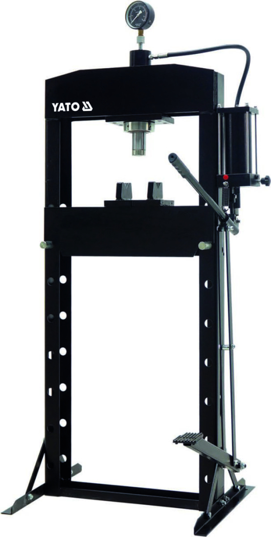 Прес гідравлічний рамний YATO; навантаж- 20 т, роб зона- 0-925мм проліт рами- 500мм, хід штока-150мм