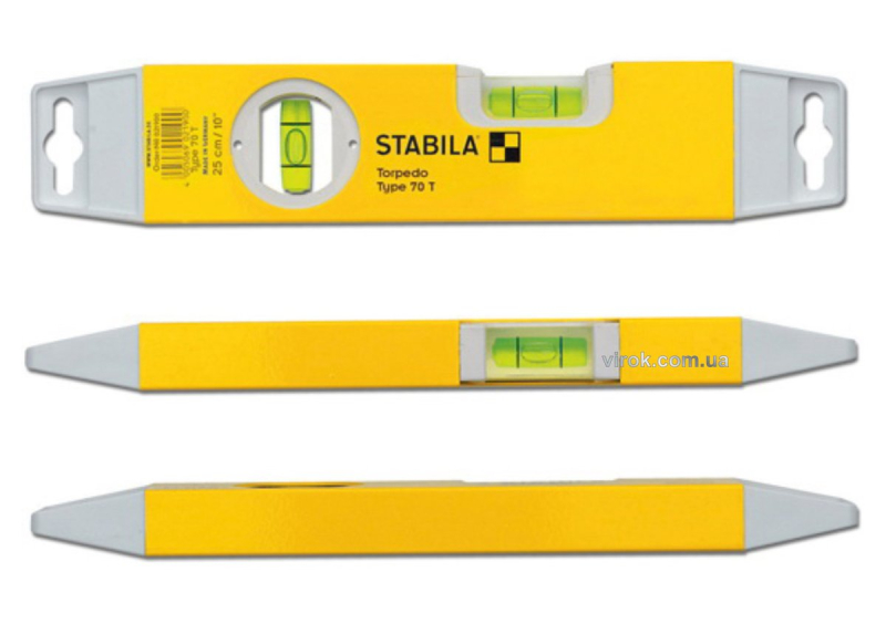Рівень STABILA Type 70 Т : Torpedo, L= 25 см, 2 капсули